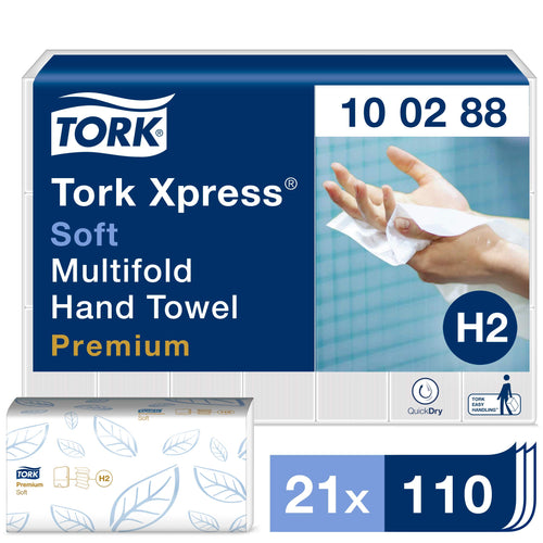 Tork Xpress Multifold H2 Premium weiche Falthandtücher – weiss 100288
