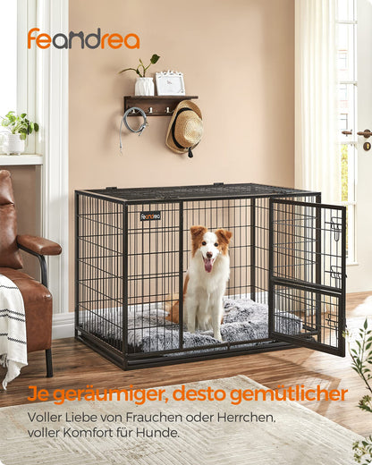 Feandrea Haustierkäfig Gitterbox XL, 107 x 70 x 75 cm, tintenschwarz