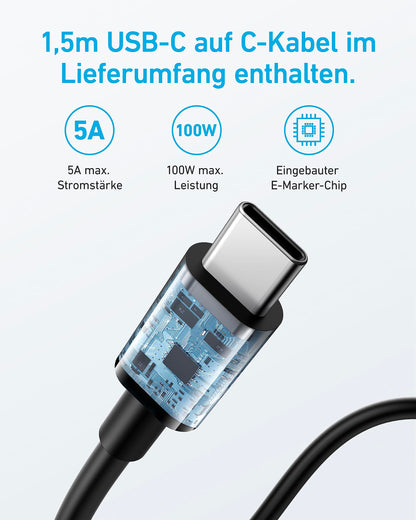 Anker 335 USB-C Ladegerät 67W, 3-Port Schnellladegerät mit PIQ 3.0