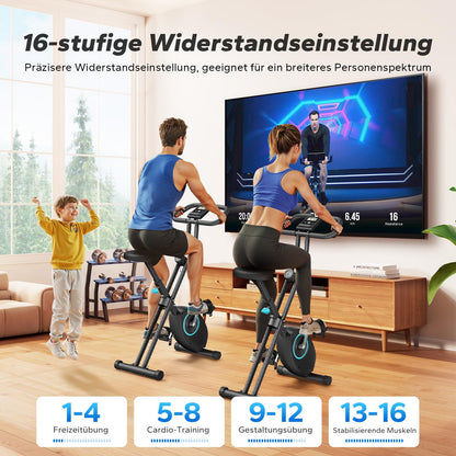 MERACH Klappbares Heimtrainer Fitnessbike – Ergometer Zuhause