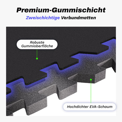 AIRHOP Fitness Puzzlematte 12er-Set 60x60x1.4cm Schwarz