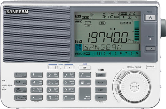 Sangean ATS-909X2 Weltempfänger mit UKW Stereo, weiss. Empfängt weltweit Radiosignale auf versch. Frequenzbändern, inkl. UKW Stereo.