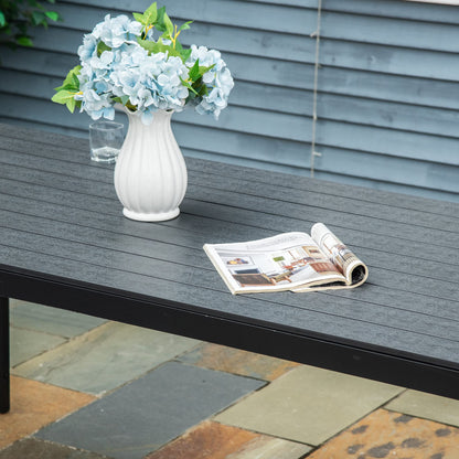 Outsunny Garten Esstisch Alu Polyholz - Schwarz 190cm