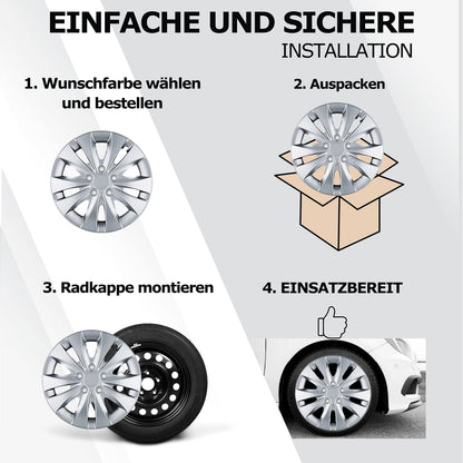 Kuglo Stormer Radkappen 15 Zoll Silber, 4er-Set für Stahlfelgen