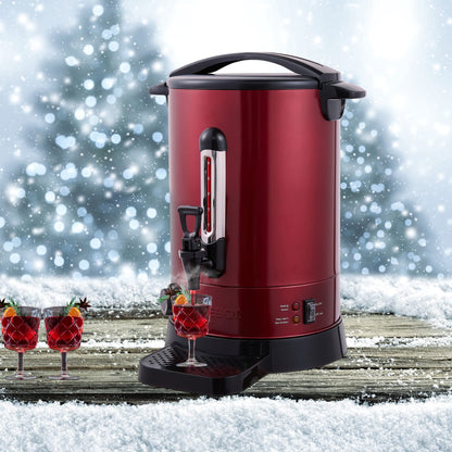 Arebos Glühweinkocher Heissgetränkespender - 6.8 L Rot