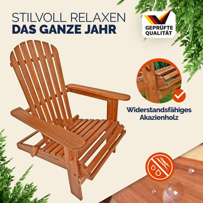 Casaria Sonnenliege Adirondack Holz Klappbar Wetterfest