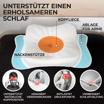 OrthoKomfort® Memory Foam Nackenstützkissen Orthopädisch - Weiss
