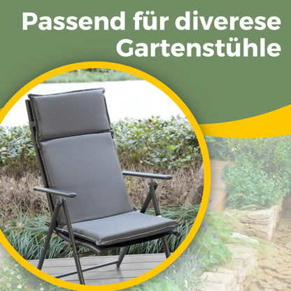 Albatros Gartenstuhl Sitzauflage 4er Set Hochlehner Anthrazit 106x45cm