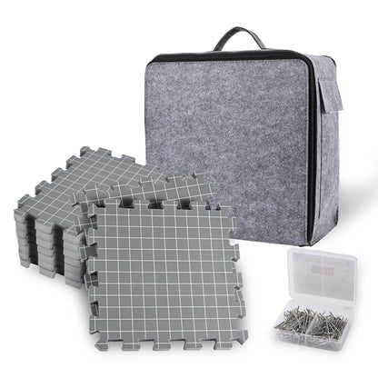 Yrangee Blockiermatten Set, 9 Spannmatten mit Raster für Stricken aus extra dickem EVA mit T-Nadeln