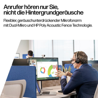 Poly Voyager 4320 UC Stereo-Bluetooth-Headset mit Ladestation