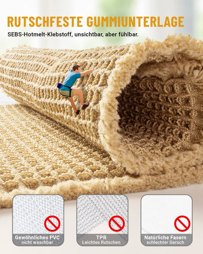 Furicher Badteppich Set 2-teilig, rutschfest, waschbar, Boho-Stil
