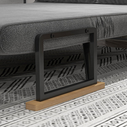 HOMCOM Schlafsofa Klappbett mit Bettfunktion Samtoptik Dunkelgrau