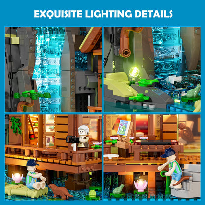 Lumibricks Waterfall Cabin Bauset mit LED-Licht, 2539 Teile