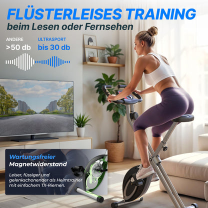 Ultrasport F-Bike Klappbares Ergometer für Fitness – rosa