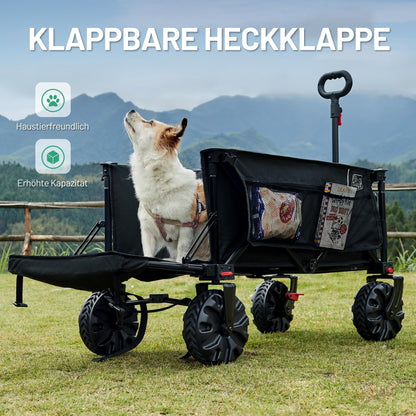 TIMBER RIDGE Bollerwagen XXXL faltbar 300L, Handwagen mit Heckklappe