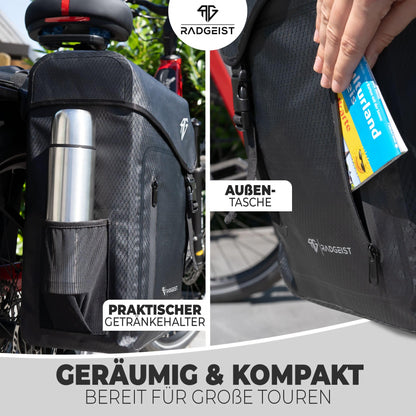 RADGEIST Gepäckträgertasche doppelt 50 Liter wasserdicht