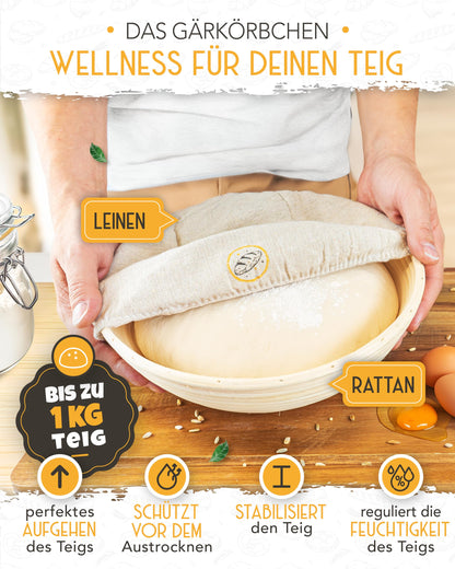 KRUSTENZAUBER Brotbackform Gusseisen emailliert, XXL-Set mit Deckel