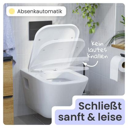 instmaier Helma Toilettendeckel mit Absenkautomatik, eckig, weiss