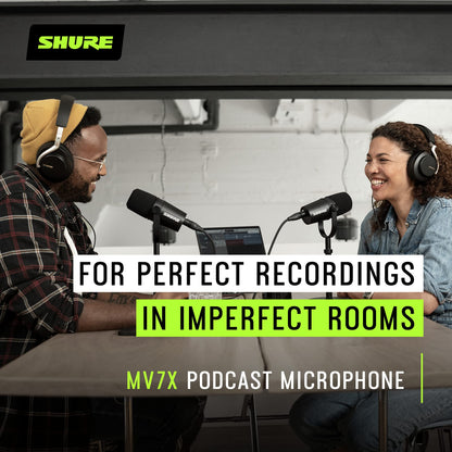 Shure MV7X dynamisches XLR Mikrofon für Podcasting – schwarz