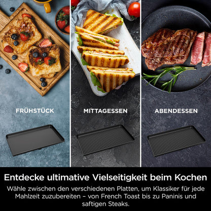 Ninja Sizzle Pro XL Indoor-Grill & Plancha GX101EU, Silber/Schwarz