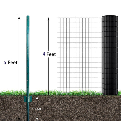 ARIFARO Zaunpfosten 152cm – U-Pfosten, kein Graben (10 Stk.)