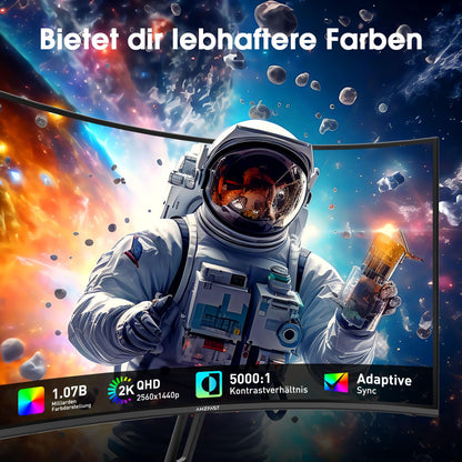 Amzfast AMZG27C1Q Curved Gaming Monitor – 27" QHD 180Hz