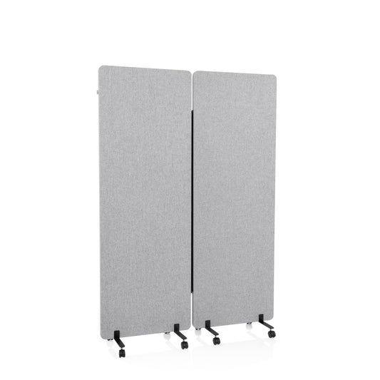 hjh OFFICE FLEXMIUT Mobile Akustik Trennwand 2er Set Hellgrau 177x60cm: Schallabsorption und Raumteilung im Büro.