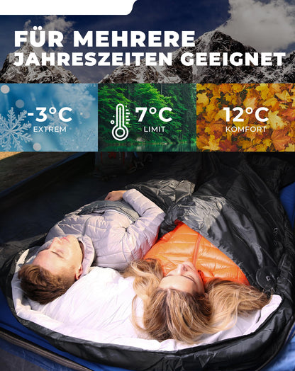 KingCamp Doppelschlafsack Deckenschlafsack Winter - Schwarz