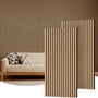 TONOR Akustikpaneele Holz, Wandpaneele Teak, 2er-Set 120 x 60 cm mit Lamellenstruktur aus Holzfurnier