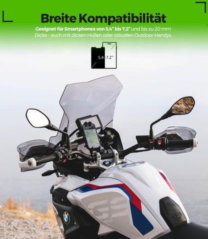 MOGGAM Trail Lock Motorrad-Handyhalterung mit Antivibration