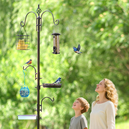 MIXXIDEA Vogelfutterstation Deluxe aus Metall mit Vogelbad