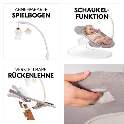 hauck Alpha+ Newborn Set Deluxe Baby Holz Hochstuhl - Walnut