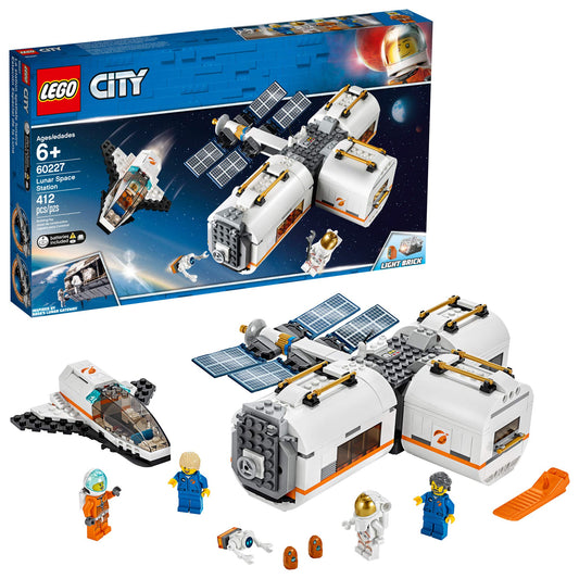LEGO City Space 60227 Mond-Raumstation – 412 Teile: Farbiger LEGO Bausatz als Modell einer Raumstation für Weltraumforschung.