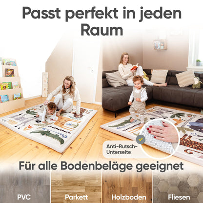 KIDDY KINGDOM Krabbelmatte Memory Schaum - 180x140cm beige