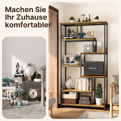 Bealife Versetztes Bücherregal 5-stöckig Industriedesign Retro