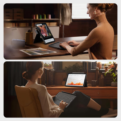 HOU 360° Drehbare Abnehmbare Tastaturhülle iPad A16 11/10 QWERTZ