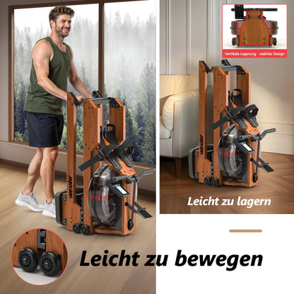 Wenoker Rudergerät Wasser Massivholz Klappbar - Bluetooth