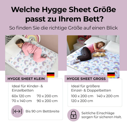 Hygge Sheets Bettunterlage wasserdicht für Kinder, 2er-Pack Regenbogen