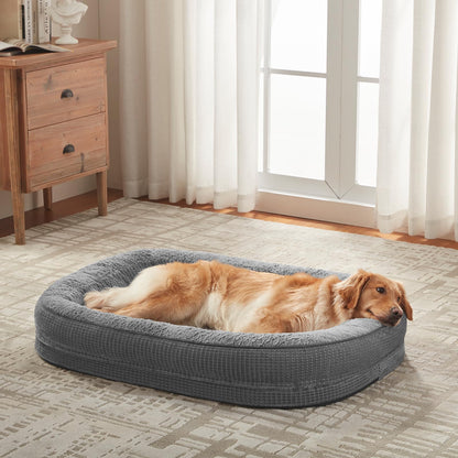 Pawk Orthopädisches Hundebett Nackenrolle Memory Foam XL