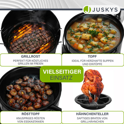 Juskys Gulaschkanone Gulaschkessel – 17L mit Kessel & Pfanne