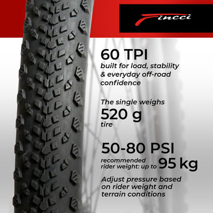 Fincci Gravel Faltreifen 28 Zoll 700x40c – Paar mit Pannenschutz