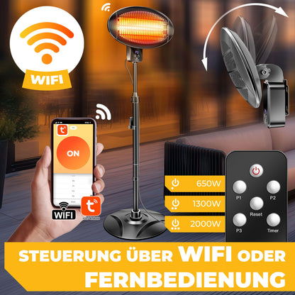 KESSER Infrarot Heizstrahler Outdoor/Indoor 2000W Schwarz