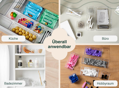 uandu Schubladen-Organizer 50er-Set, 4 Grössen für Bad, Küche und Büro