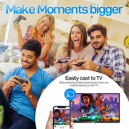 CRUA VIDAA Smart TV HD LED Fernseher 24 Zoll Schwarz