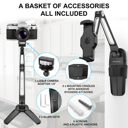 AboveTEK Tablet Halterung TS-396B – Wand- & Tischhalter, schwarz