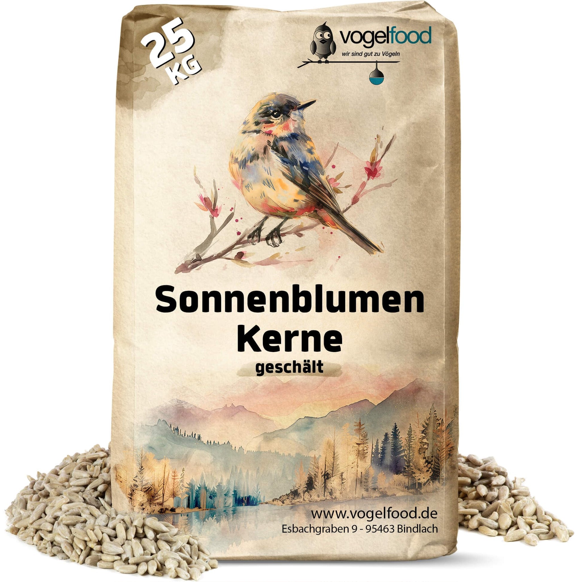 Samore Sonnenblumenkerne geschält 25 kg – Ganzjahres-Wildvogelfutter, ohne Schalenreste