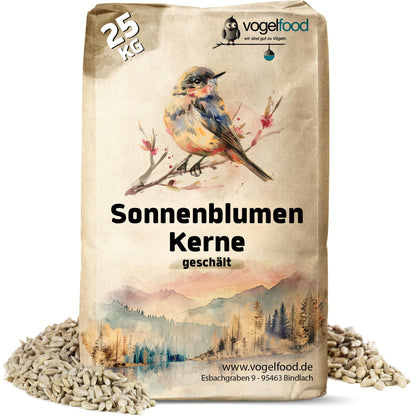 Samore Sonnenblumenkerne geschält 25 kg – Ganzjahres-Wildvogelfutter, ohne Schalenreste