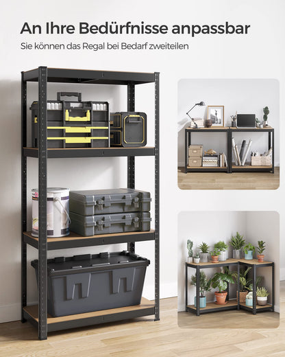 SONGMICS Schwerlastregal GLR044B02, 2er Set, Stahl, 160 cm, schwarz