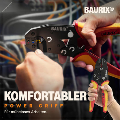 BAURIX HEKTOR & AKURA Crimpzange Set – Kabelschuhe Abisolierzange