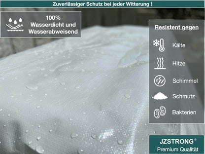 JZSTRONG Abdeckplane 4x6m 330g/m² reissfest wasserdicht grün grau